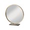 Tripar International 16.5" Gold and Clear Brushed Round Tabletop Vanity Mirror